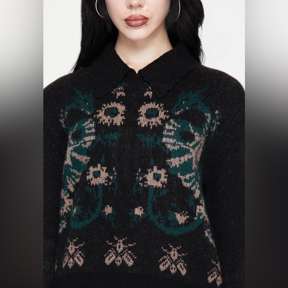 Disturbia Aura Dragon Jacquard Collar Knit Sweater - Picture 2 of 8